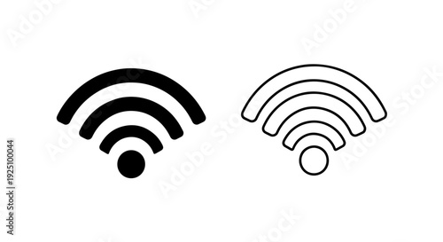 Universal Wireless Network and WiFi Signal Icons for Mobile App and Website Interfaces