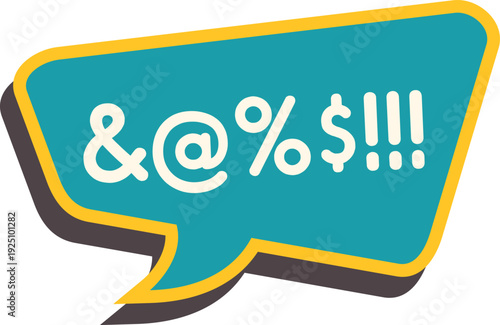 Speech bubble displaying censored expletives or swear words as abstract symbols