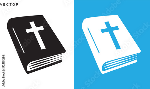 Holy bible vector design, Christian Holy Book Symbols, bible logo, icon, vector illustration