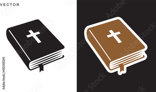 Holy bible vector design, Christian Holy Book Symbols, bible logo, icon, vector illustration