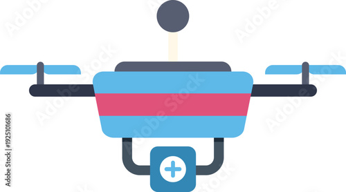 Drone providing medical transportation for emergency health and technology