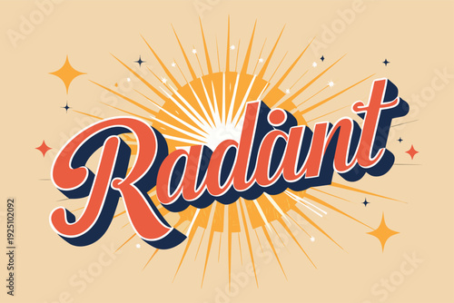 Vibrant radiant typography with starburst effect