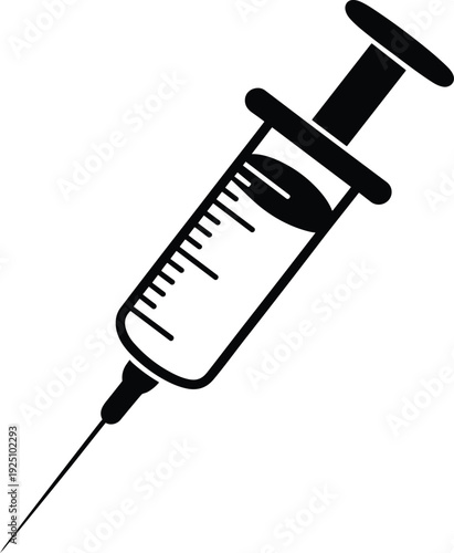 Medical syringe with needle containing liquid ready for injection symbolizing healthcare treatment and medical procedures with a clean white background illustrating science and medicine