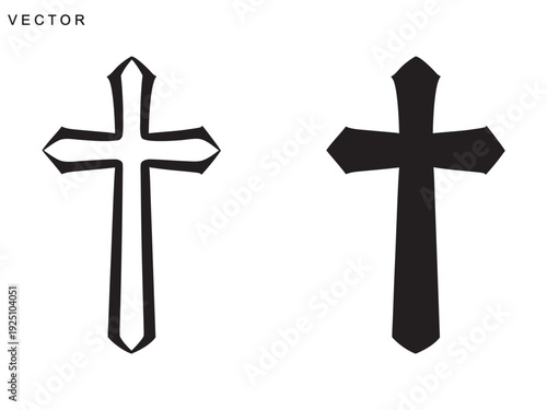 Christian cross set, Jesus Cross, Religion, latin cross silhouette, faith cross, crosses vector illustration