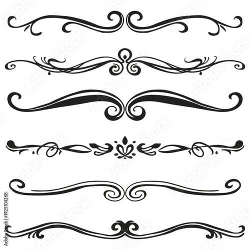 Set of nine vector ornamental page dividers design elements eps 10