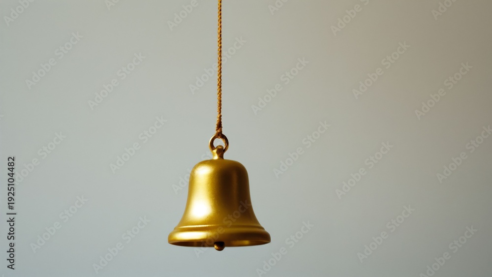 Obraz premium Golden Bell of Silence on Minimal Background