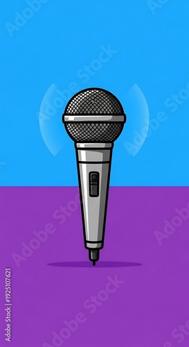 Wallpaper Mural Microphone Illustration - Capturing Sound in a Vibrant Design. Torontodigital.ca