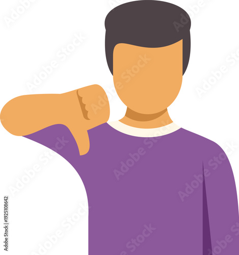 Person avatar showing a negative thumbs down gesture indicating disapproval