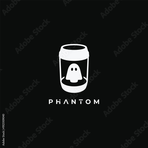 Ghost incubator logo design. Funny ghost in a jar symbol logo icon sign