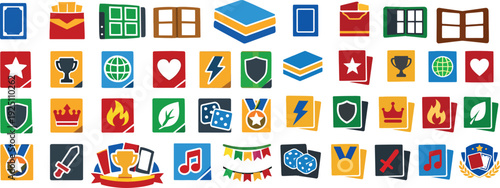 National Trading Card Day Icons Rewards, Symbols, and Badges