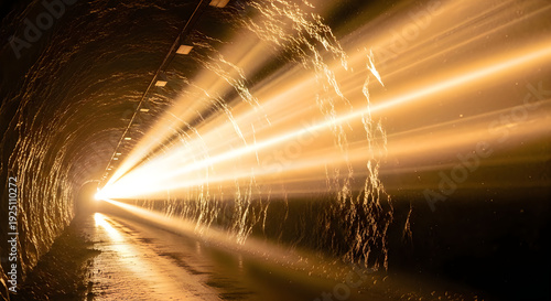 tunnel with light rays