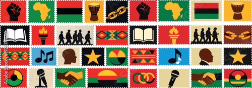 Black History Month Stamp Collection Empowerment, Culture, and Unity