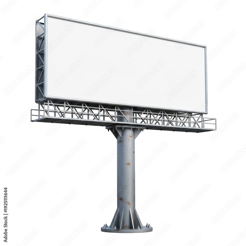 Obraz premium Blank billboard advertisement board isolated on transparent background