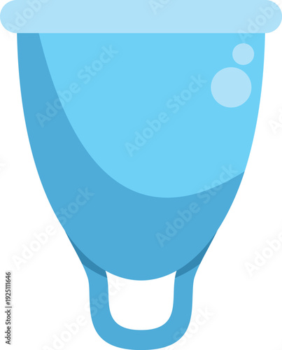 Blue menstrual cup representing female health, sustainability, and zero waste lifestyle