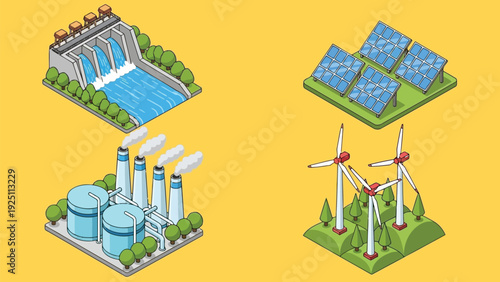 Illustrations of various digital and creative workspace setups and tools