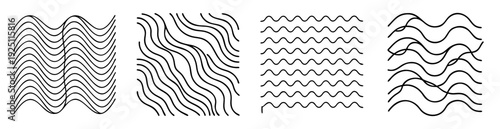 Abstract collection of wavy black lines representing different patterns and movements