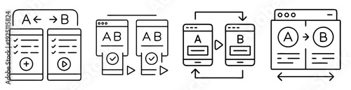 A detailed depiction of A/B testing on mobile and web platforms