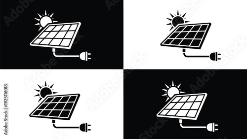 Solar panels connected to power outlets in various configurations