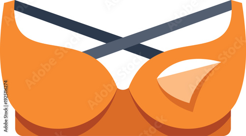 Orange sport bra providing support for active women during exercise