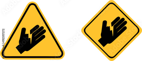Electrical Hazard Hand Shock Warning Industrial Safety Sign Vector