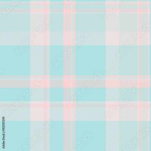 Scottish vector plaid texture, adorable tartan background textile. Tiny check pattern fabric seamless in powder blue and white colors.