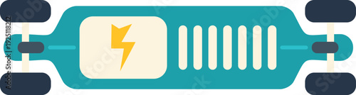 Electric longboard representing modern city transport and renewable energy