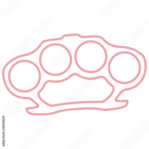 Brass Knuckles Vector Illustration Metallic Knuckle Duster Weapon Icon Design. Realistic Brass Knuckles Isolated on White - Professional Vector Weapon Graphic. Knuckle Dusters Vector Art