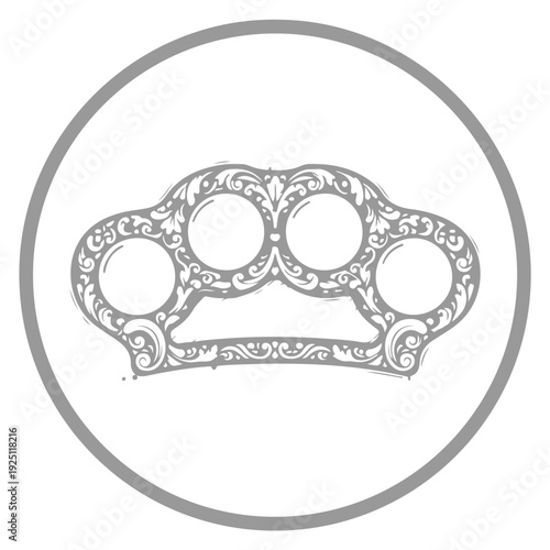 Brass Knuckles Vector Illustration Metallic Knuckle Duster Weapon Icon Design. Realistic Brass Knuckles Isolated on White - Professional Vector Weapon Graphic. Knuckle Dusters Vector Art