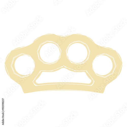 Brass Knuckles Vector Illustration Metallic Knuckle Duster Weapon Icon Design. Realistic Brass Knuckles Isolated on White - Professional Vector Weapon Graphic. Knuckle Dusters Vector Art
