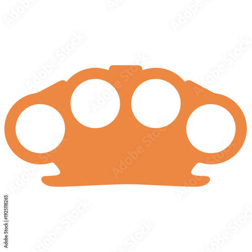 Brass Knuckles Vector Illustration Metallic Knuckle Duster Weapon Icon Design. Realistic Brass Knuckles Isolated on White - Professional Vector Weapon Graphic. Knuckle Dusters Vector Art