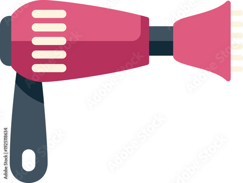 Stylized hair dryer representing professional hair care equipment