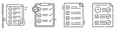 various simple and elegant line drawing style checklist and task list images