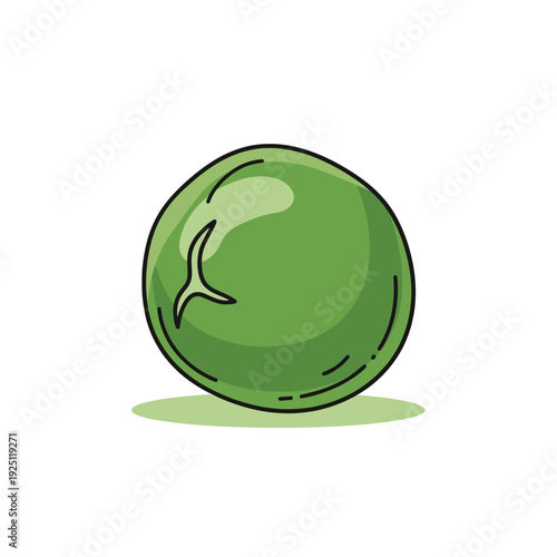 single green pea legume on isolated transparent background ( include cut-out PNG file )