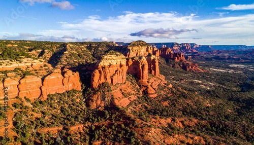 Scenic travel view of the sandstone cliffs and desert rock formations under a cloudy sky in Bryce Canyon National Park and Monument Valley Arizona USA