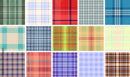 Thanksgiving plaid pack created for commercial designers. Ready to use tartan patterns save production time. Vector quality meets standards.