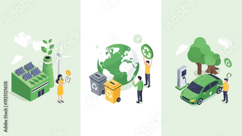 Illustrated guide to sustainable waste management and recycling processes