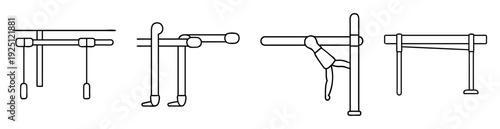 Line drawing illustration showing four different types of pipe support configurations