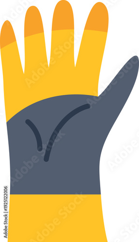 Yellow and gray industrial glove symbolizing safety, protection, and manual labor