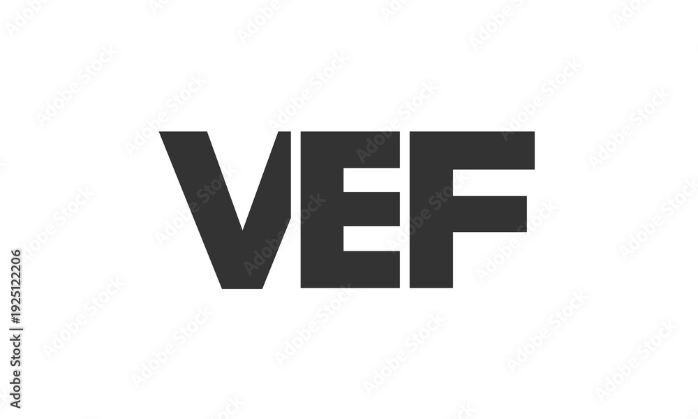 Fototapeta premium VEF logo design template with strong and modern bold text. Initial based vector logotype featuring simple and minimal typography. Trendy company identity.