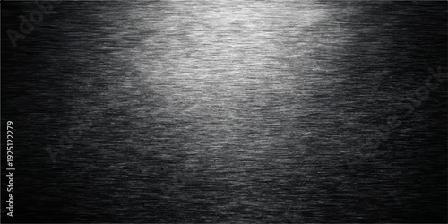 Dark Brushed Metal Texture Background with Shiny Industrial Chrome Surface