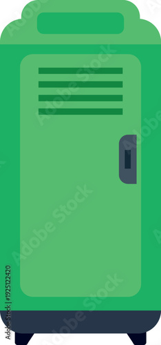 Minimalist green locker cabinet icon representing storage or organization concept