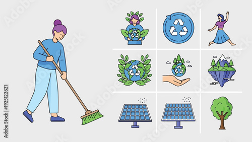 A diverse group of people contributing to sustainable environmental practices and technology