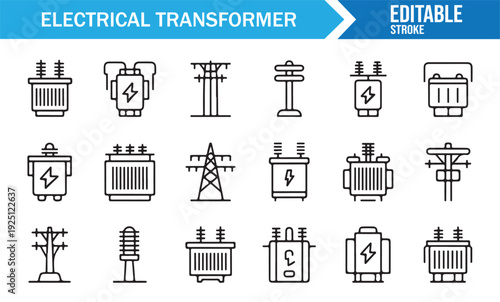 Voltage Converter and Grid Infrastructure Outline Symbols