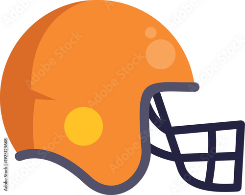 Vibrant orange football helmet illustration symbolizing safety and team sports spirit