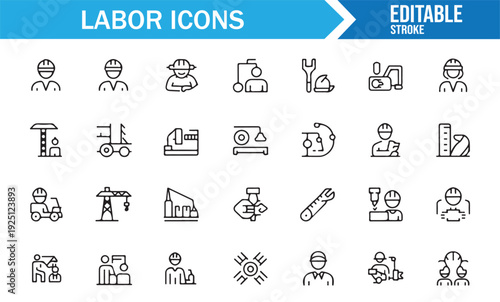 Professional Trade and Occupation Outline Icons