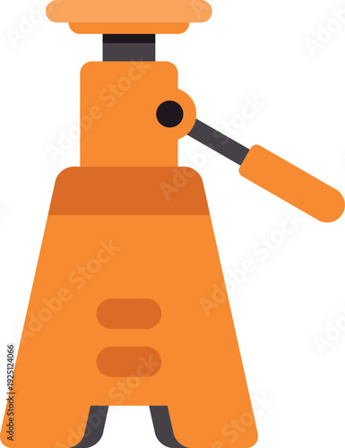 Bright orange mechanical jack stand icon representing car lifting and maintenance safety