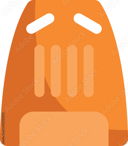 Minimalist illustration of bright orange swim fins designed for underwater diving and snorkeling