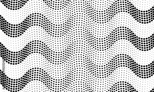 Modern Abstract Spiral Halftone Dots Background with  Black and White Inverted Design Element Vector Illustration