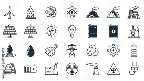 Collection of diverse icons representing various activities, objects, and symbols