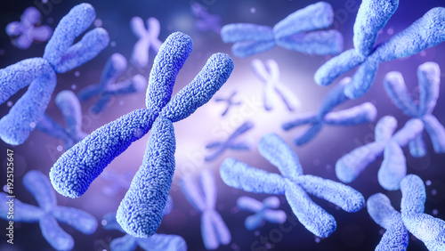 3D illustration of X Chromosomes Scientific Background.